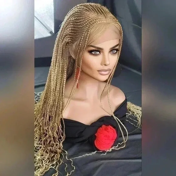 Braided Wig: African-Inspired,  feeding cornrows blond Human-Synthetic NWT - Picture 13 of 17